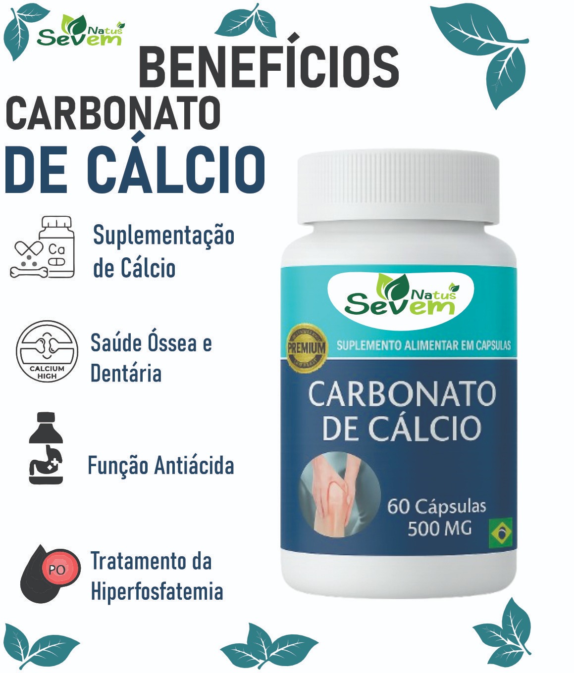 CARBONATO DE CALCIO 60CAPS SEVEN NATUS