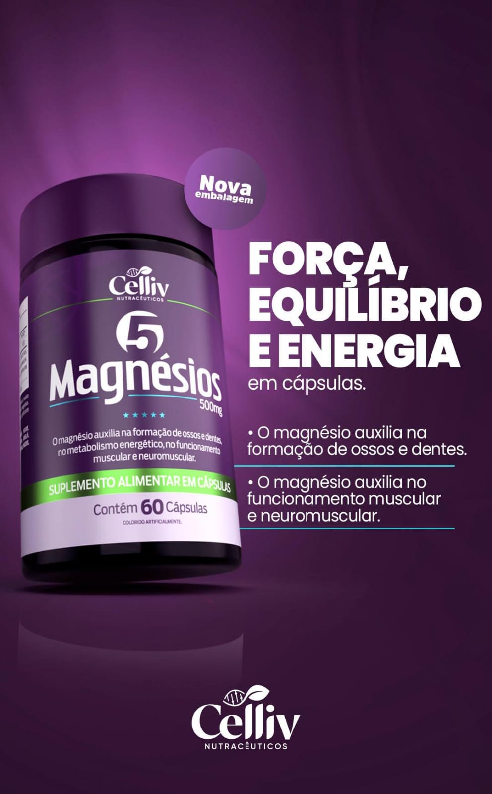 5 MAGNESIOS 60 CAPS CELLIV