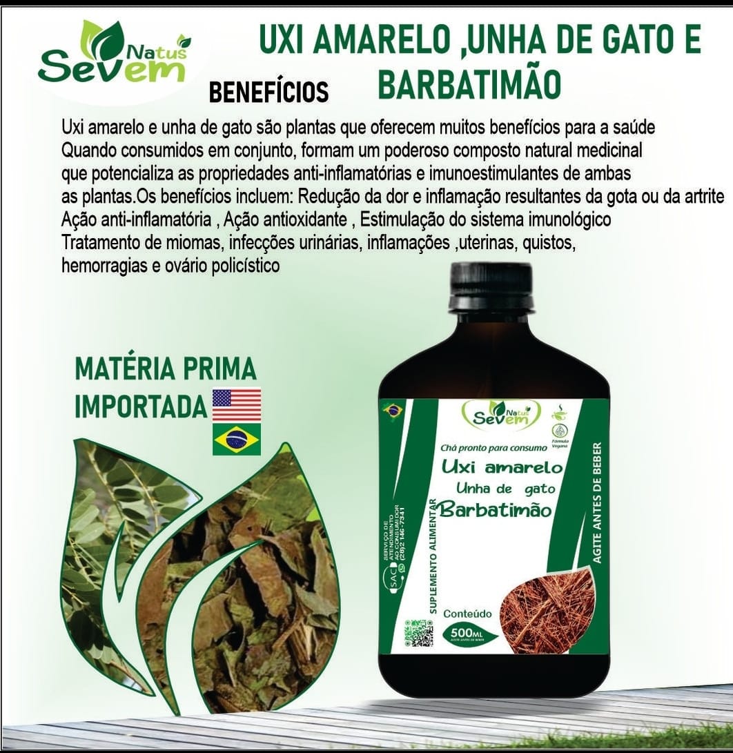 UXI AMARELO UNHA DE GATO E BARBATIMAO 500ML