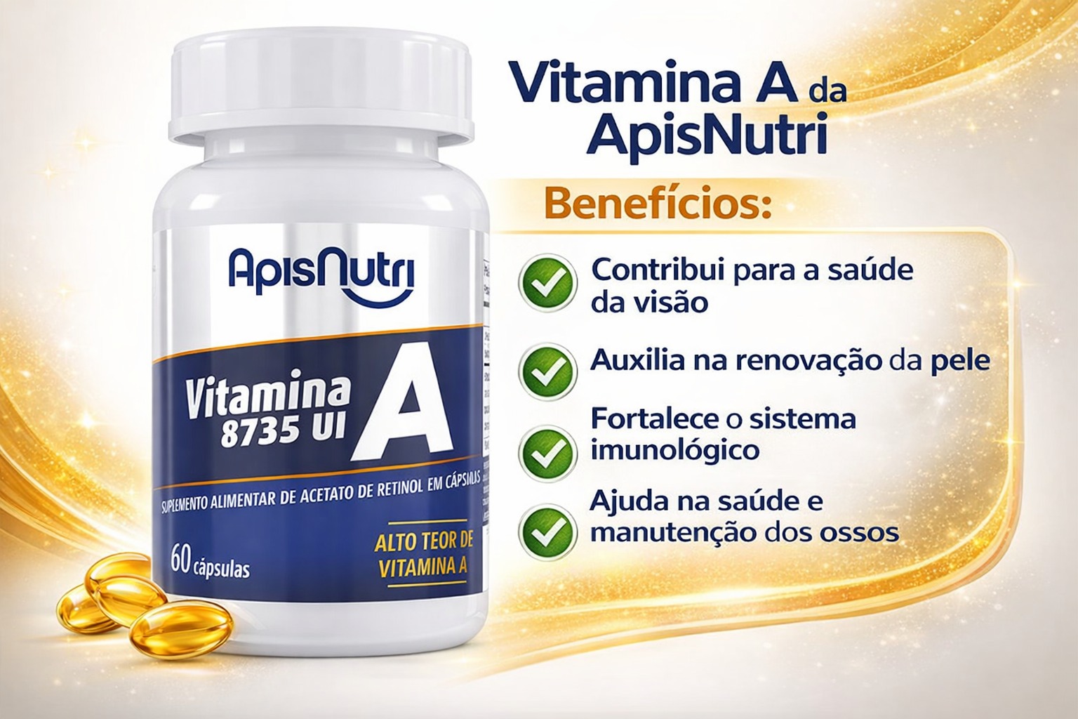 VITAMINA A 300MG  60 CAPS APISNUTRI