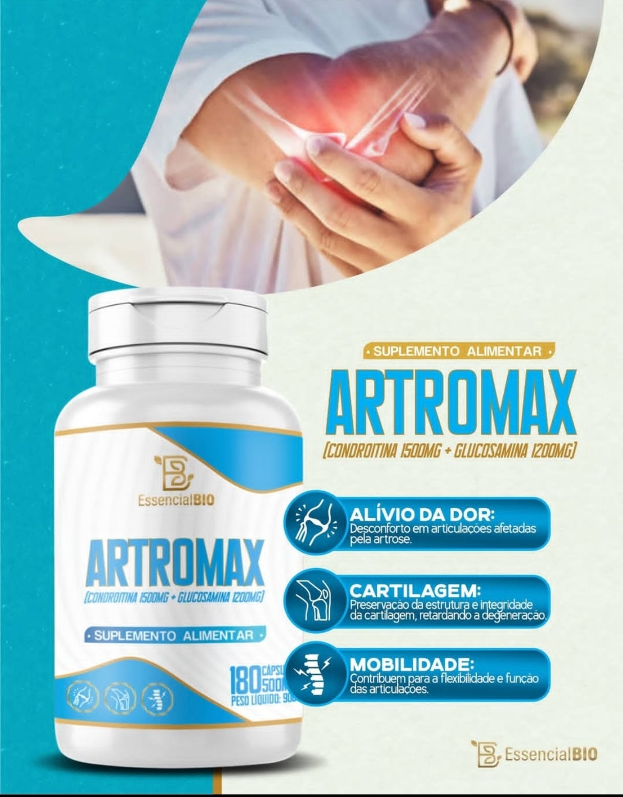 ARTROMAX 500MG 180 CAPS ESSENCIALBIO