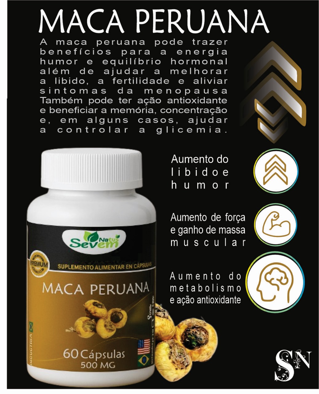 MACA PERUANA 60 CPS SEVEN NATUS 