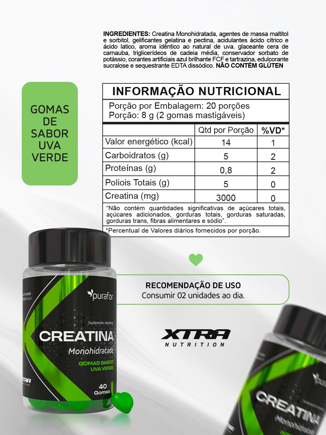 CREATINA GOMAS SABOR UVA VERDE