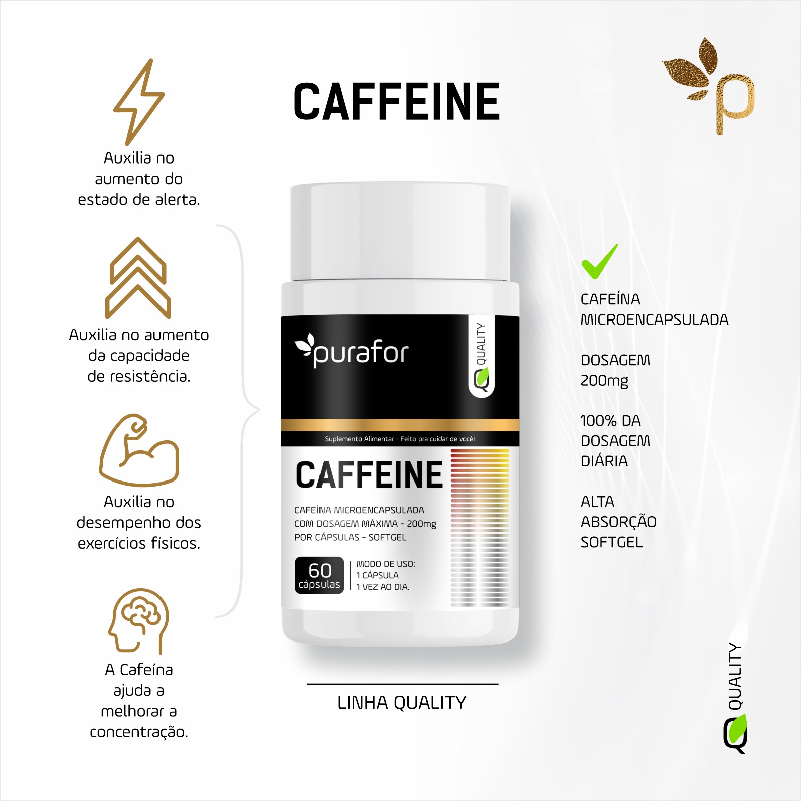 CAFFEINE 60 CAPS PURAFOR