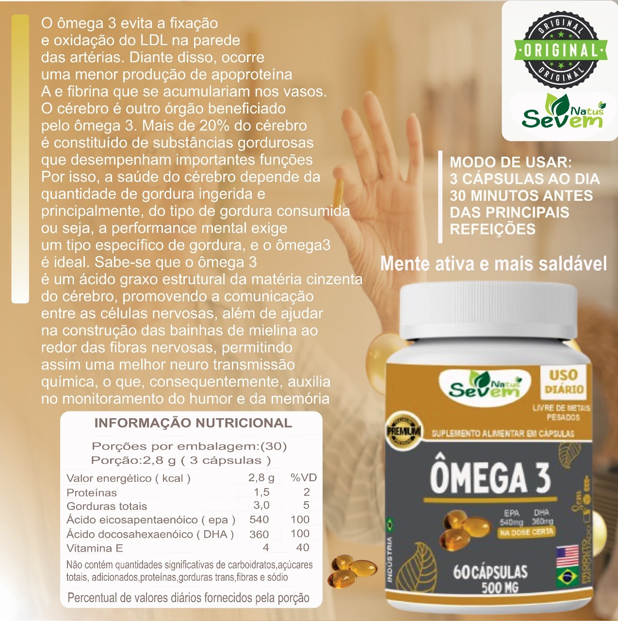 OMEGA 3 500MG 60 CAPS SEVEN NATUS