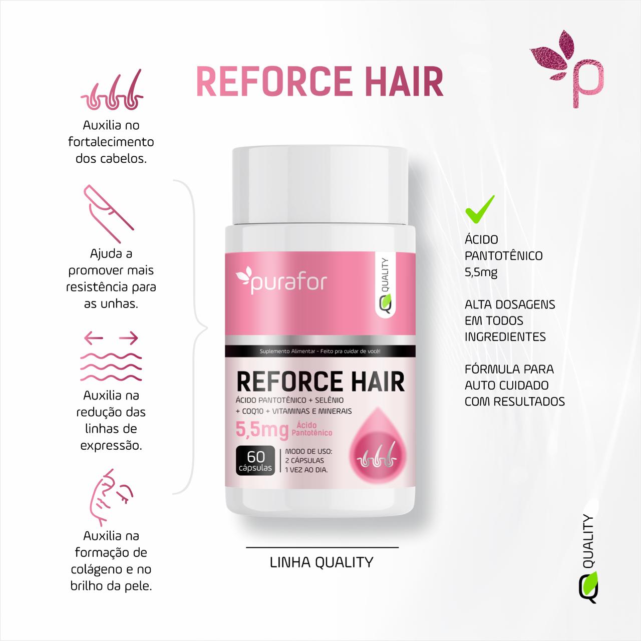 REFORCE HAIR 60 CAPS PURAFOR
