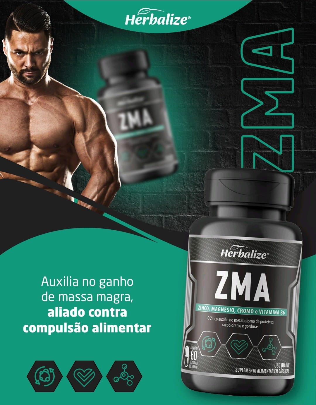 ZMA 60 CAPS HERBALIZE