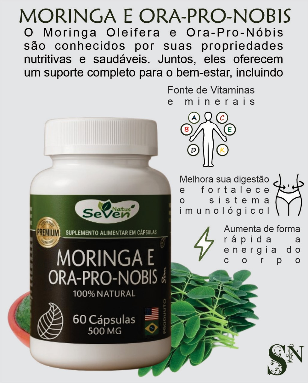 MORINGA E ORA PRO NOBIS 60 CAPS SEVEN NATUS