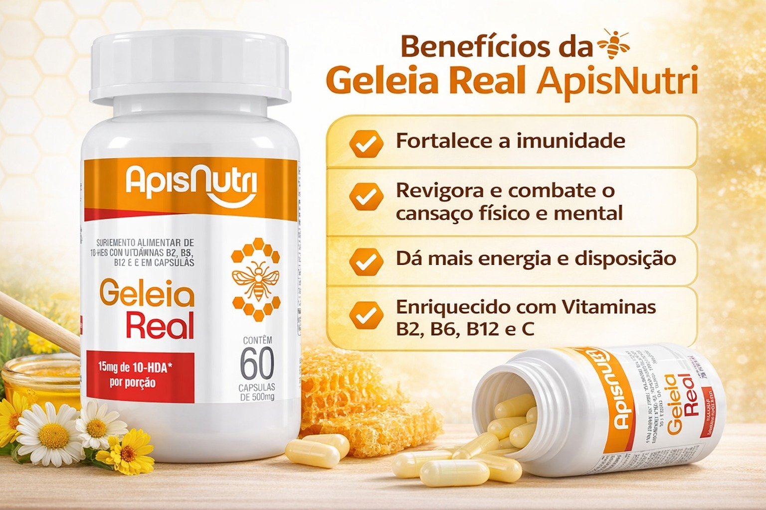 GELEIA REAL 500MG APISNUTRI