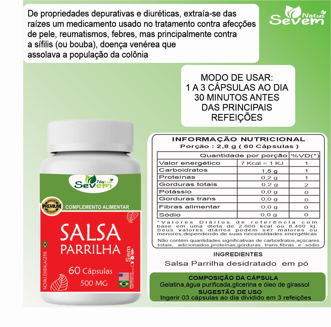 SALSA PARRILHA 60 CAPS