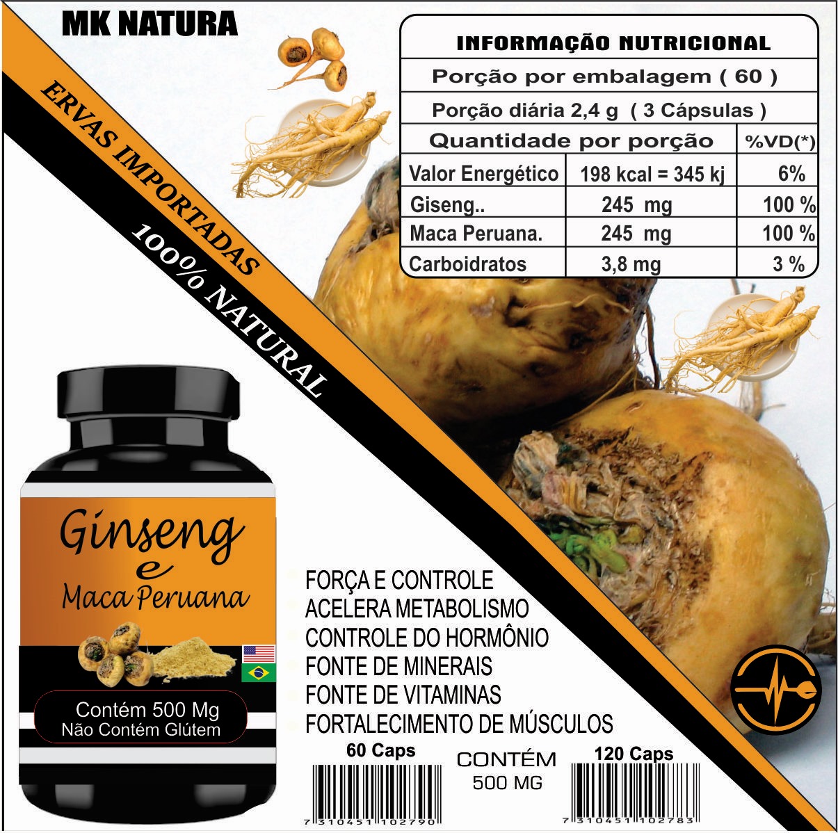 GINSENG COM MACA PERUANA  60CAPS