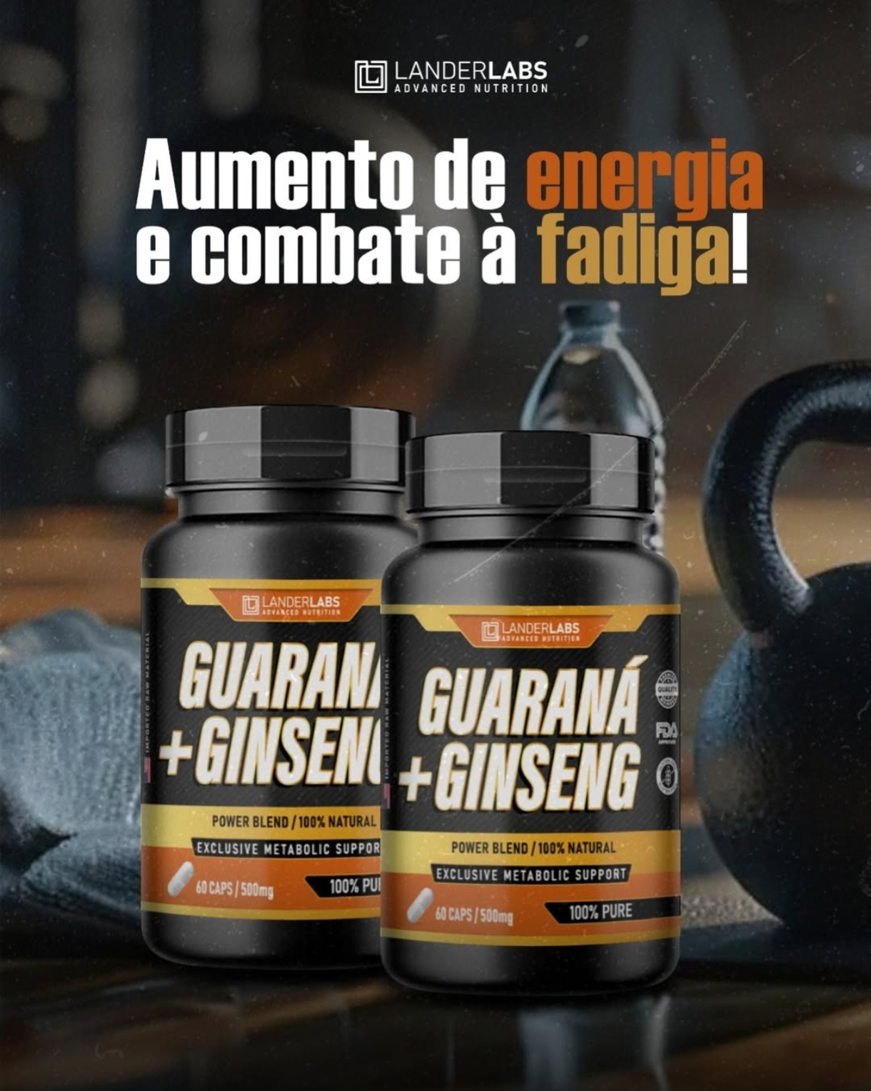GUARANA + GINSENG 500MG LANDERLABS