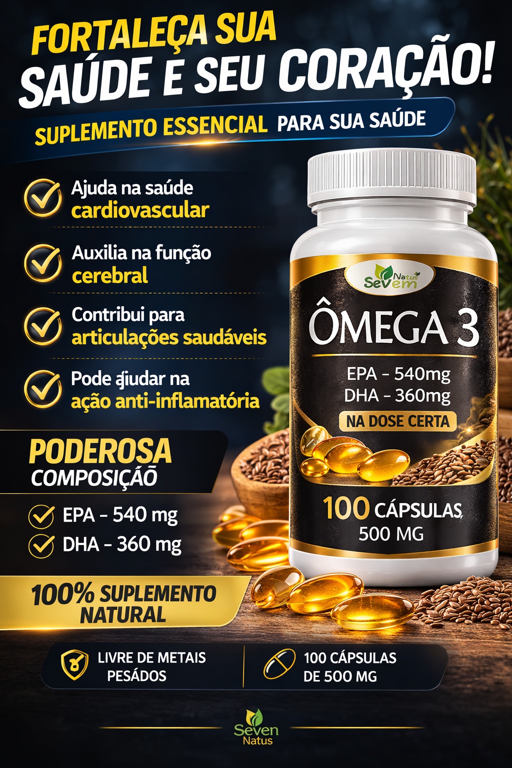 OMEGA 3 100CAPS SEVEN NATUS