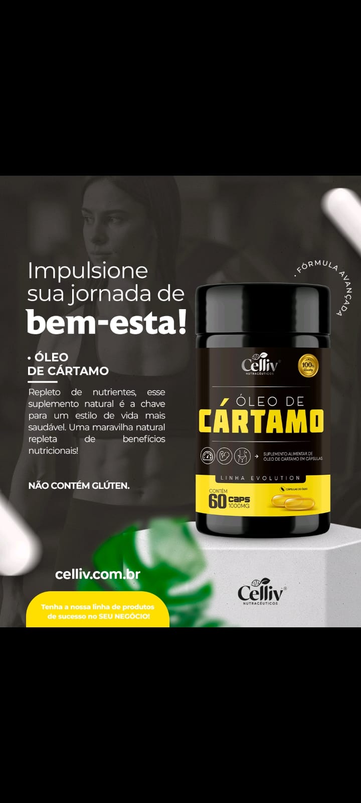 OLEO DE CARTAMO 1000MG 60CAPS CELLIV