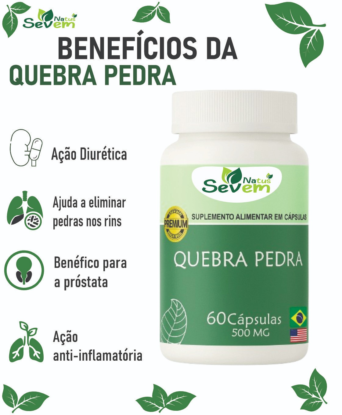 QUEBRA PEDRA 60 CAPS SEVEN NATUS