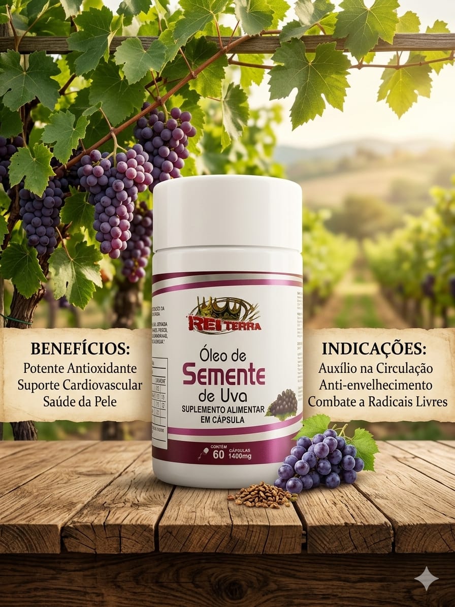 OLEO DE SEMENTE DE UVA 60CAPS 1000MG REI TERRA