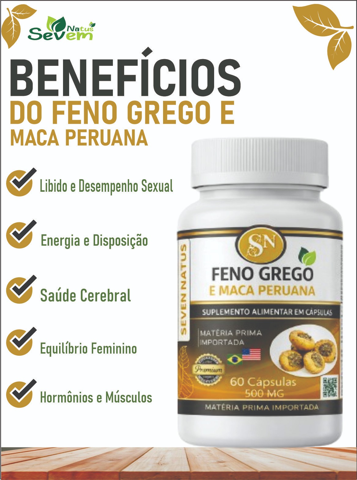 FENO GREGO E MACA PERUANA 60 CAPS SEVEN NATUS