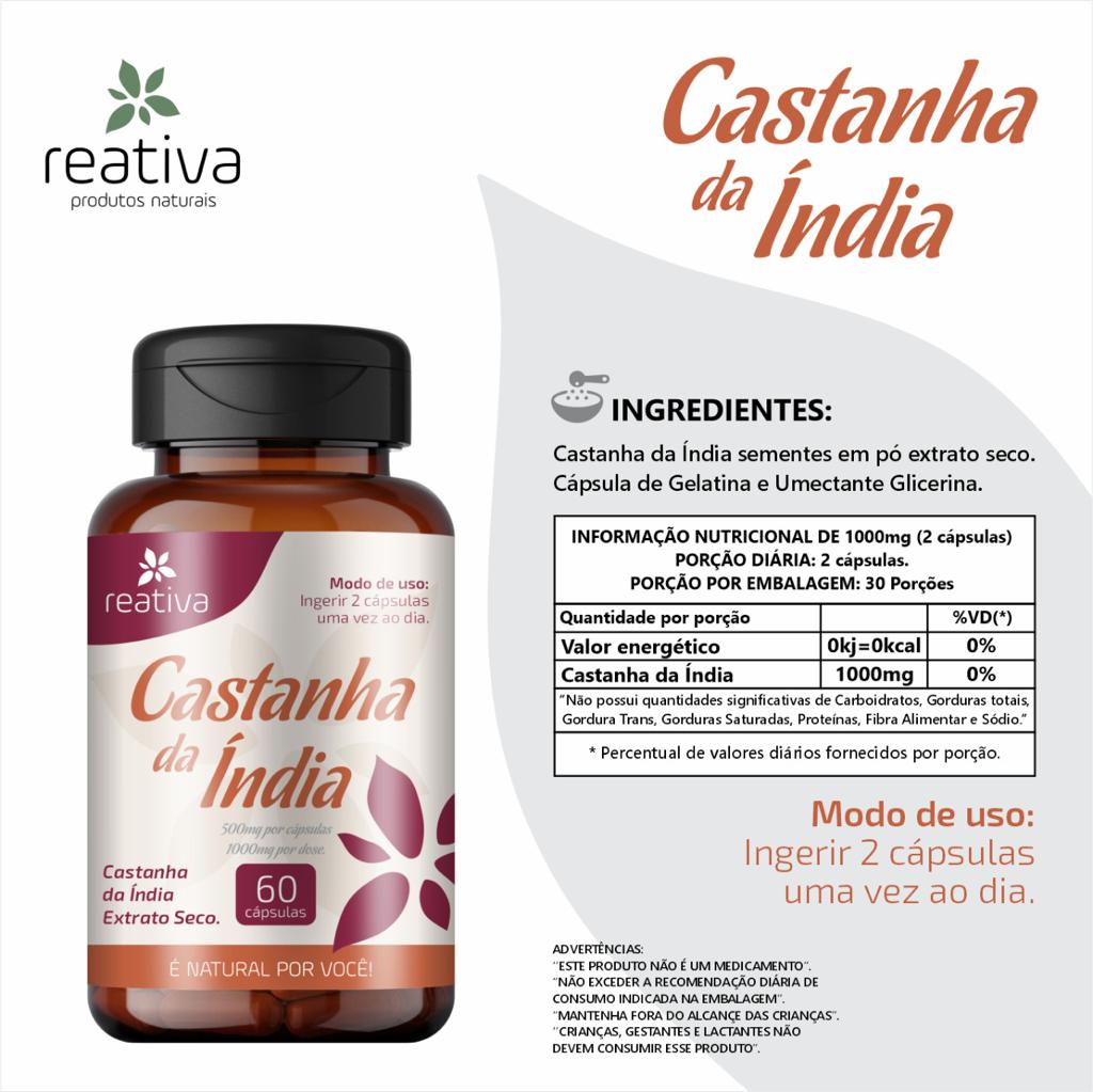 CASTANHA DA INDIA 60 CAPS-REATIVA