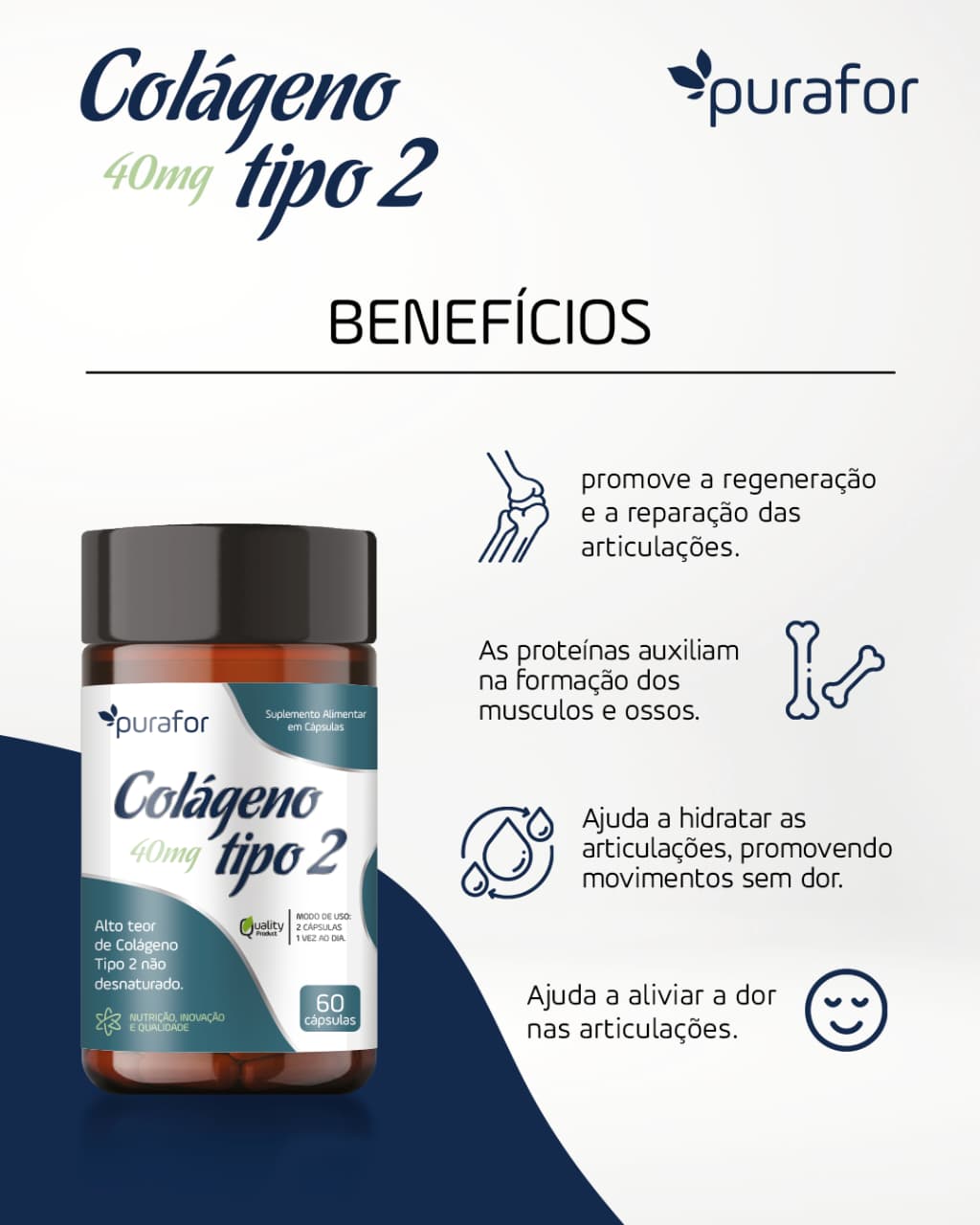 COLAGENO  TIPO 2 30 CAPS PURAFOR