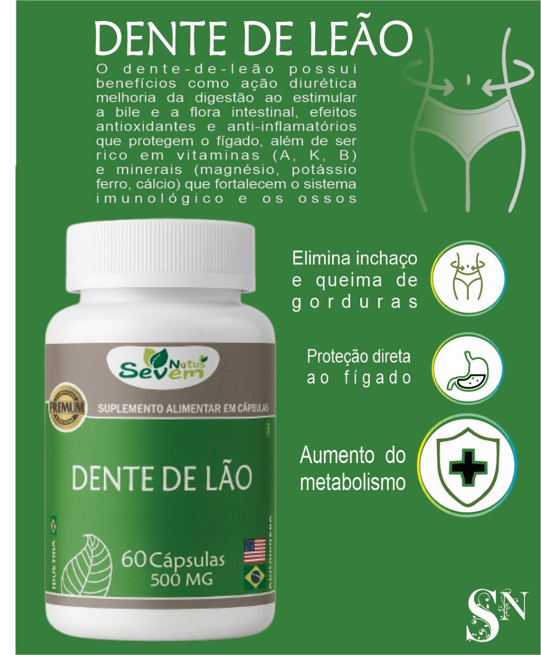 DENTE DE LEAO 60 CAPS SEVEN NATUS