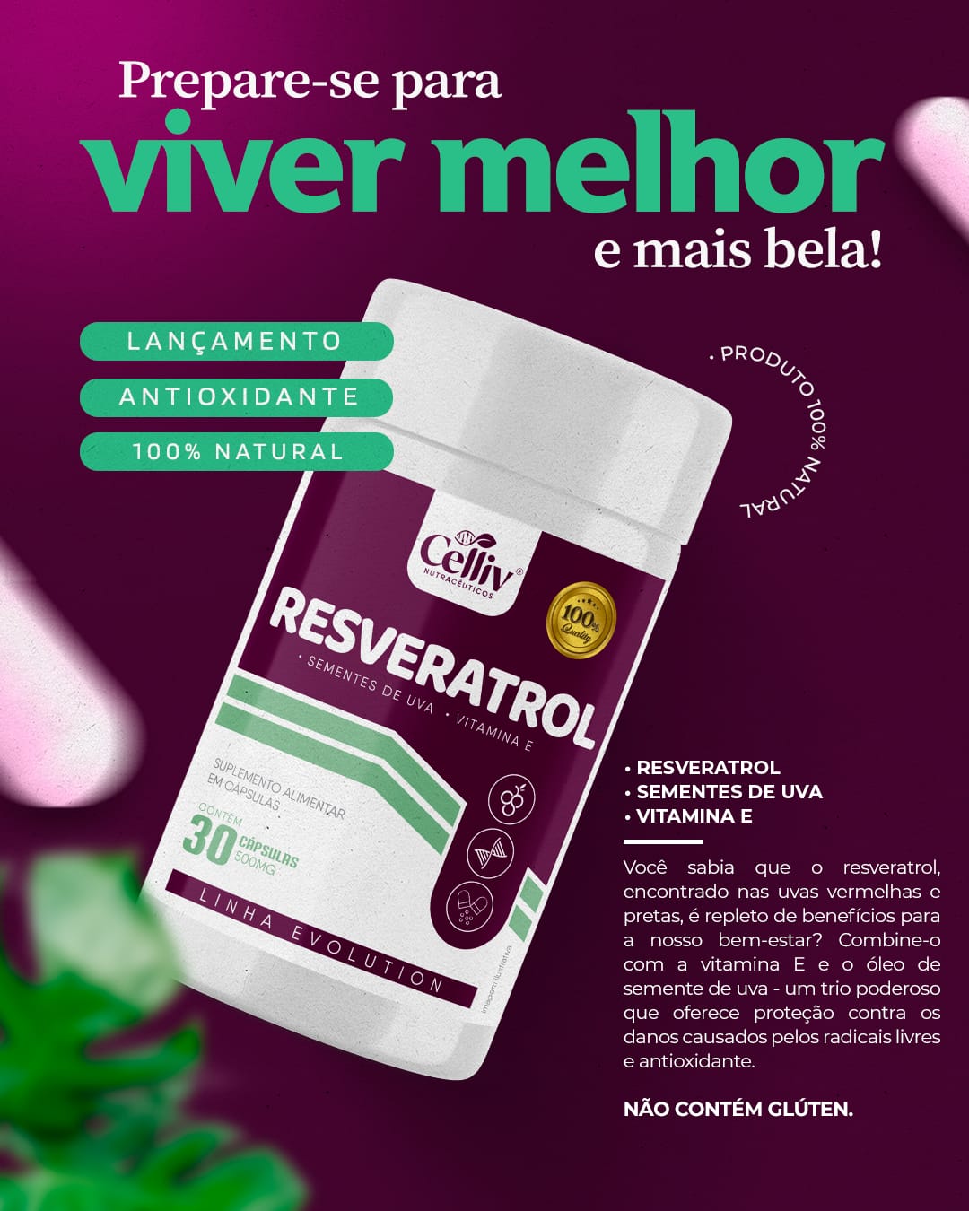 RESVERATROL 30 CAPS CELLIV