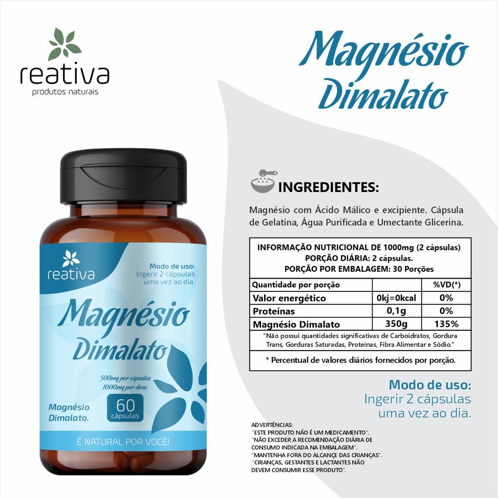 MAGNESIO DIMALATO 60 CAPS REATIVA