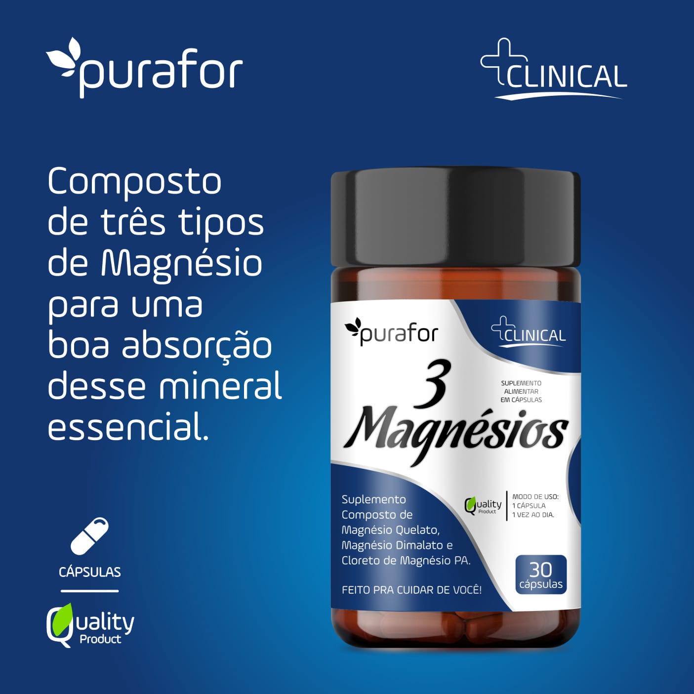 3 MAGNESIOS 30CPS PURAFOR