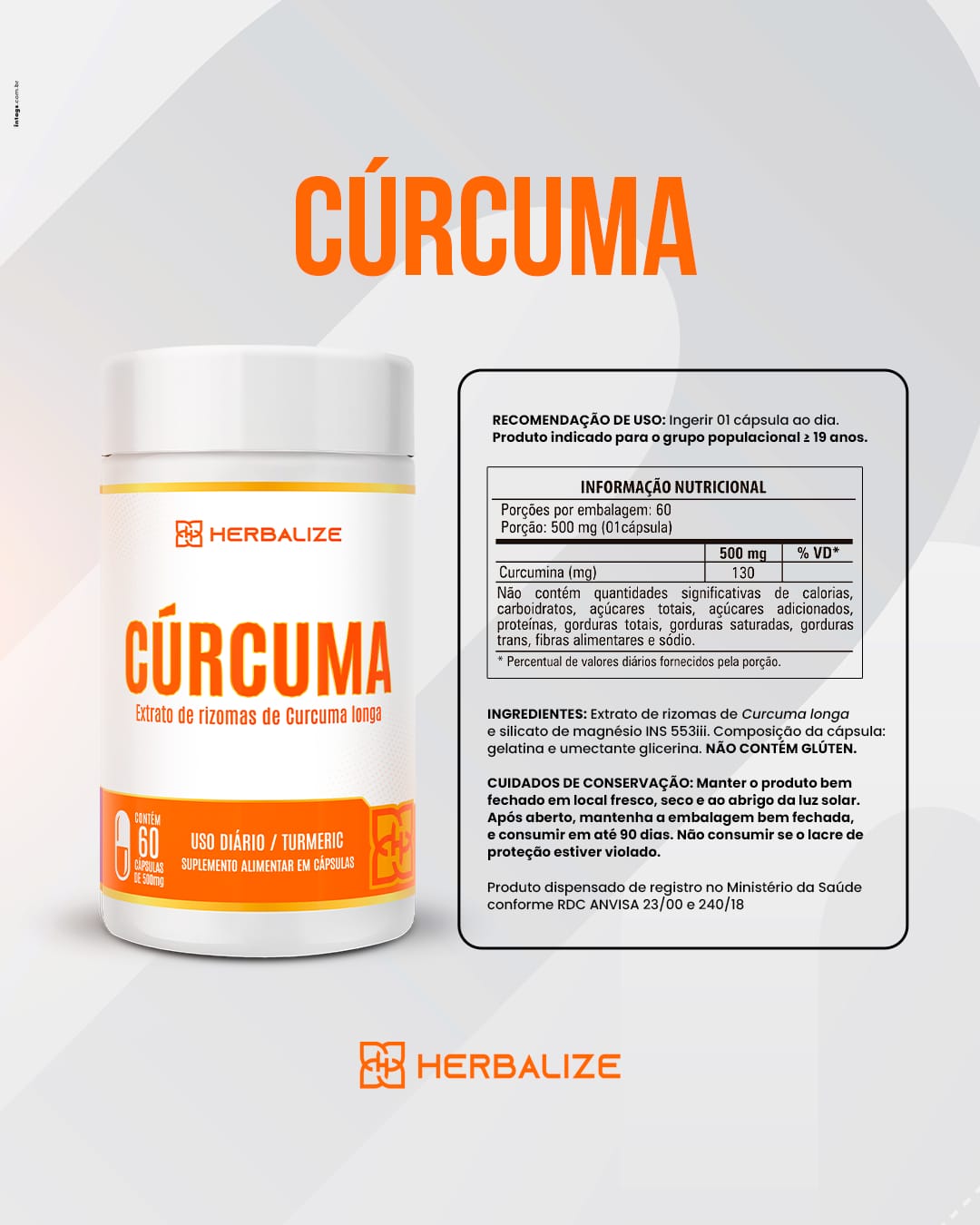 CURCUMA LONGA 500MG HERBALIZE 60CAPS
