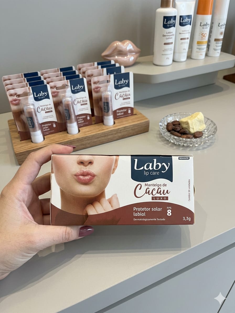 LABY MANTEIGA DE CACAU FPS 8 LUXO BATOM 50 UNID 