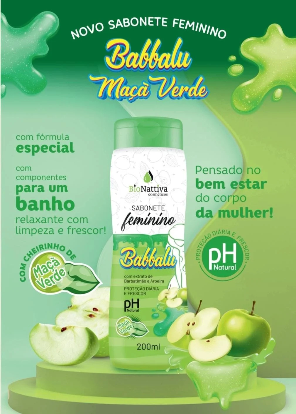 SABONETE INTIMO BABBALU MACA VERDE 200ML