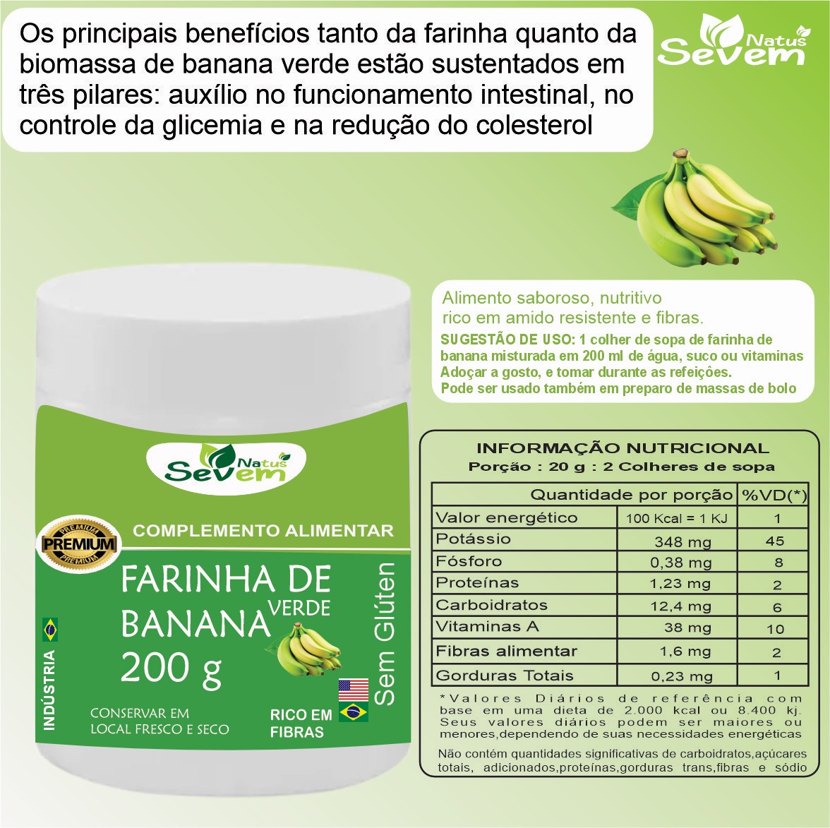 FARINHA DE BANANA VERDE 70GR SABORIZZA