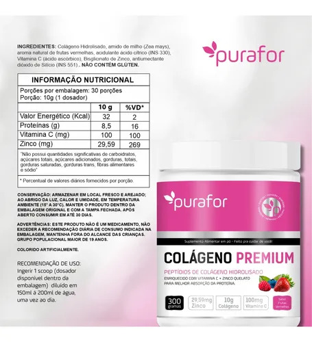 COLAGENO HIDROLISADO 200GR PURAFOR
