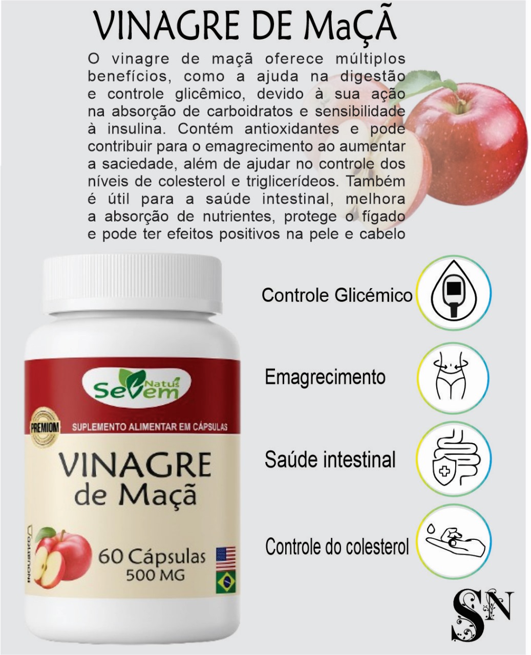 VINAGRE DE MACA 60 CAPS SEVEN NATUS