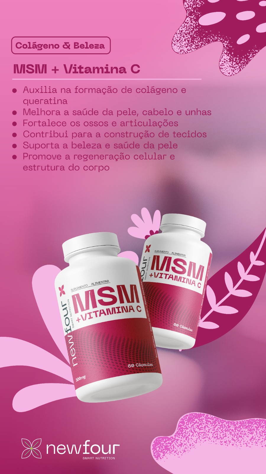 MSM COM VITAMINA C 500MG 60 CAPS