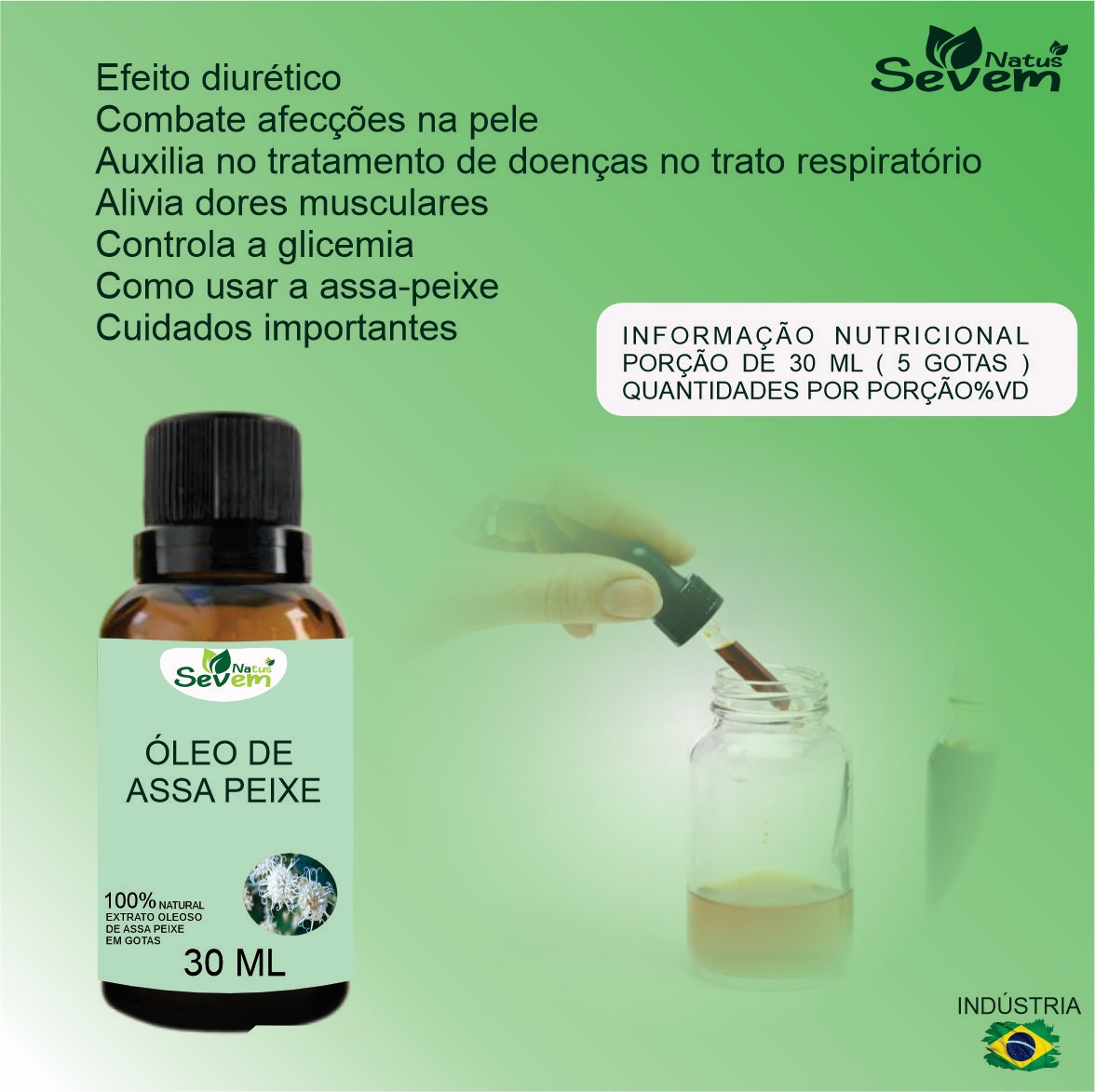 OLEO DE ASSA PEIXE 30ML  SEVEN NATUS
