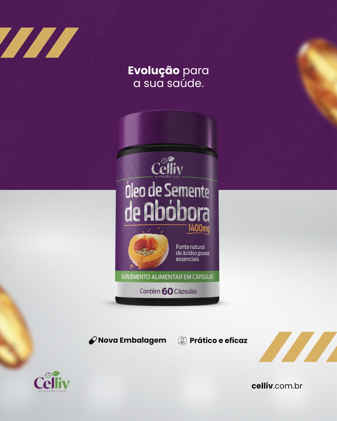 OLEO DE SEMENTE DE ABOBORA 60CAPS CELLIV