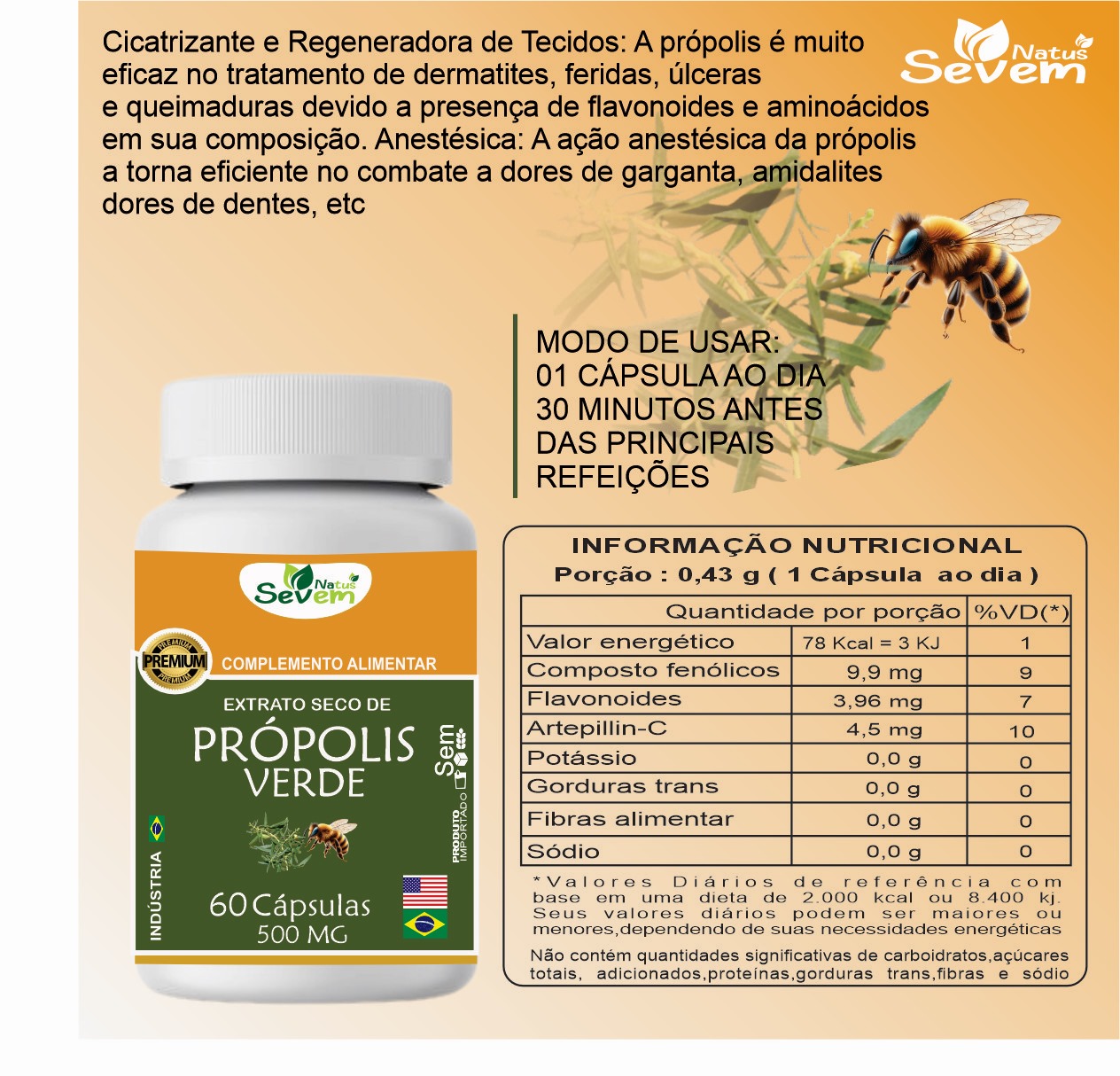 PROPOLIS VERDE 60CAPS PURAFOR