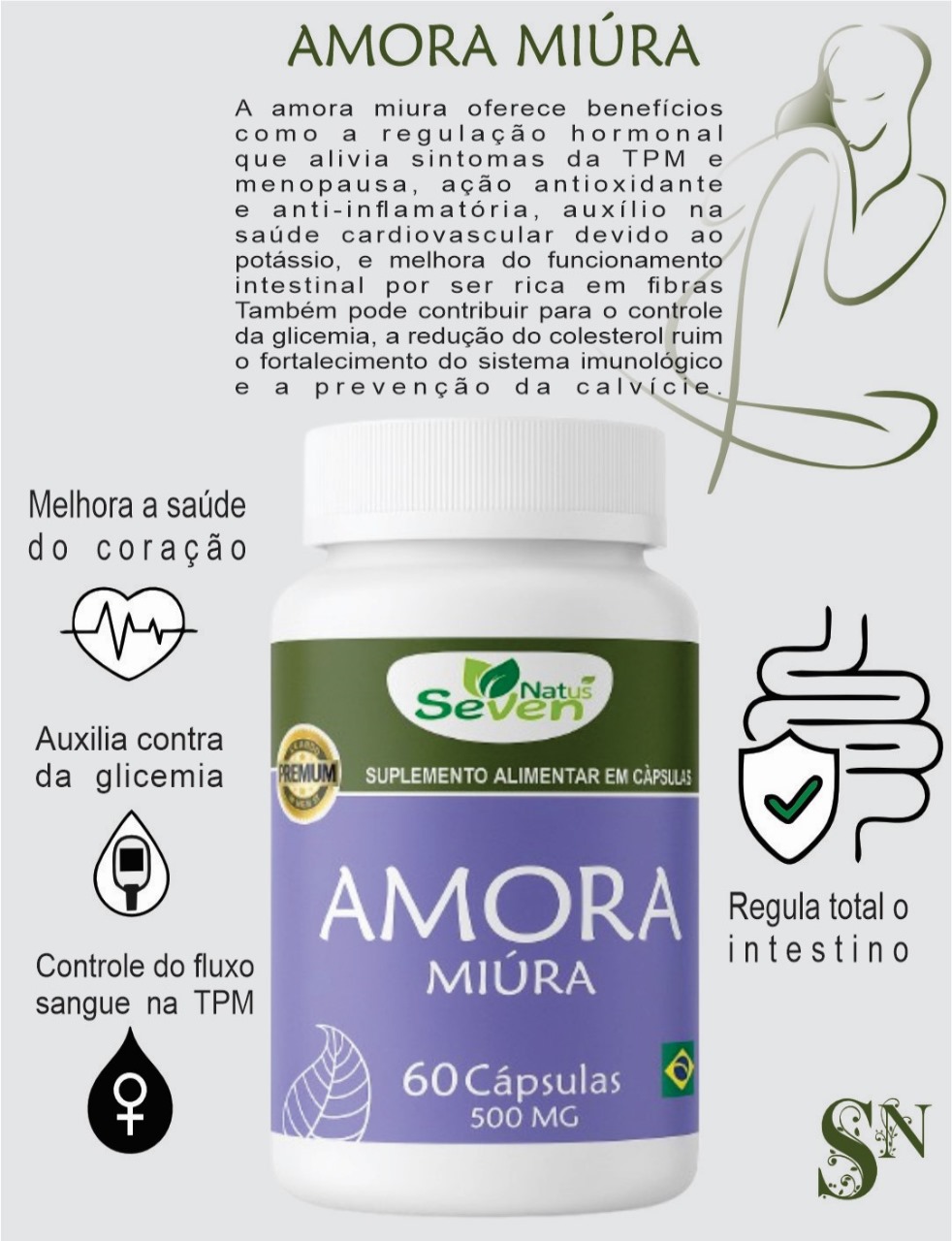 AMORA MIURA  500MG 60 CPS SEVEN NATUS 