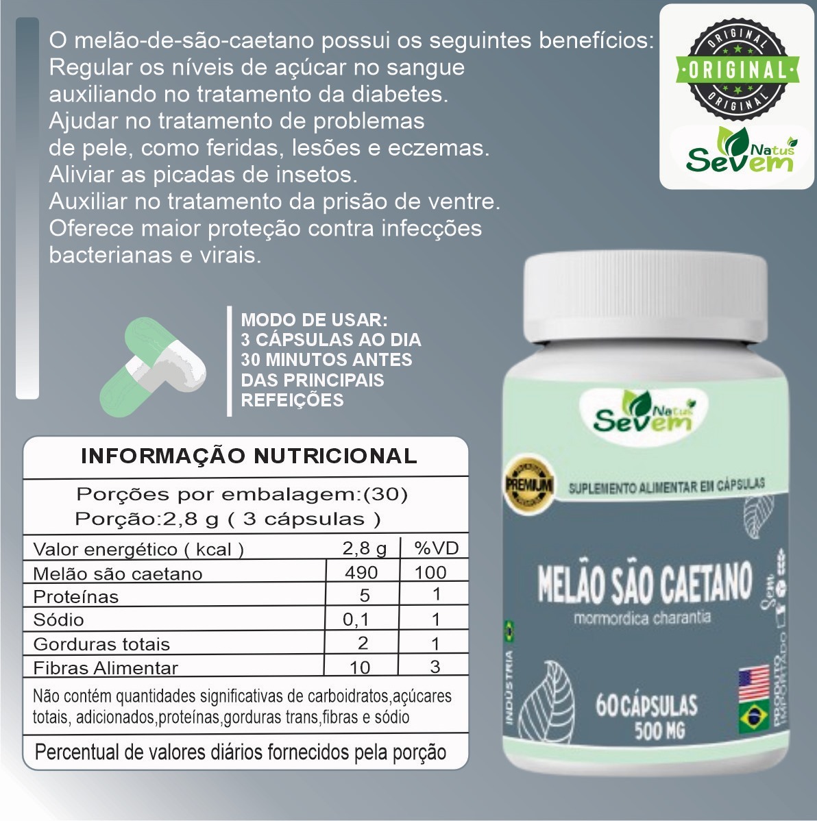 MELAO SAO CAETANO 500MG 60CAPS