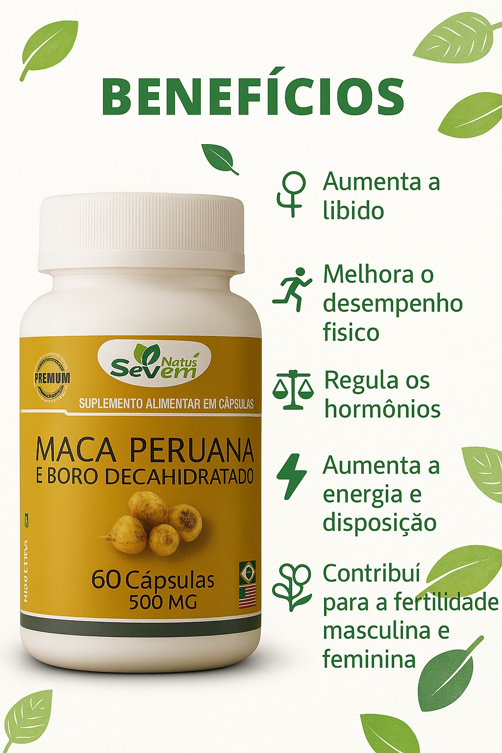 MACA PERUANA COM BORO 60 CAPS