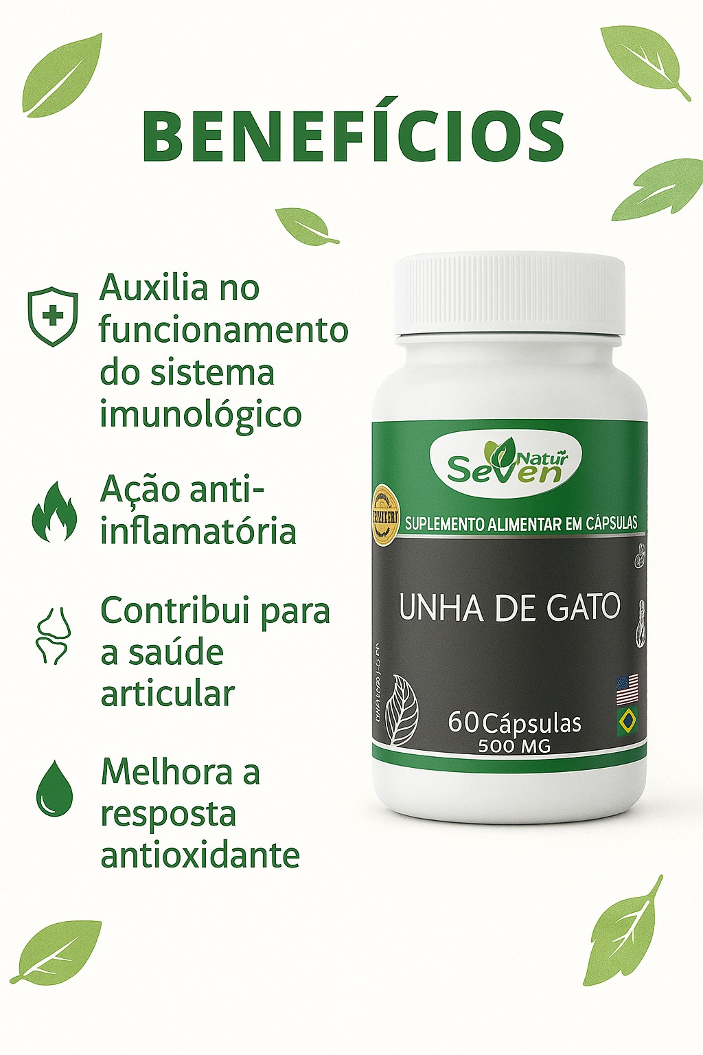 UNHA DE GATO 60 CPS SEVEN NATUS