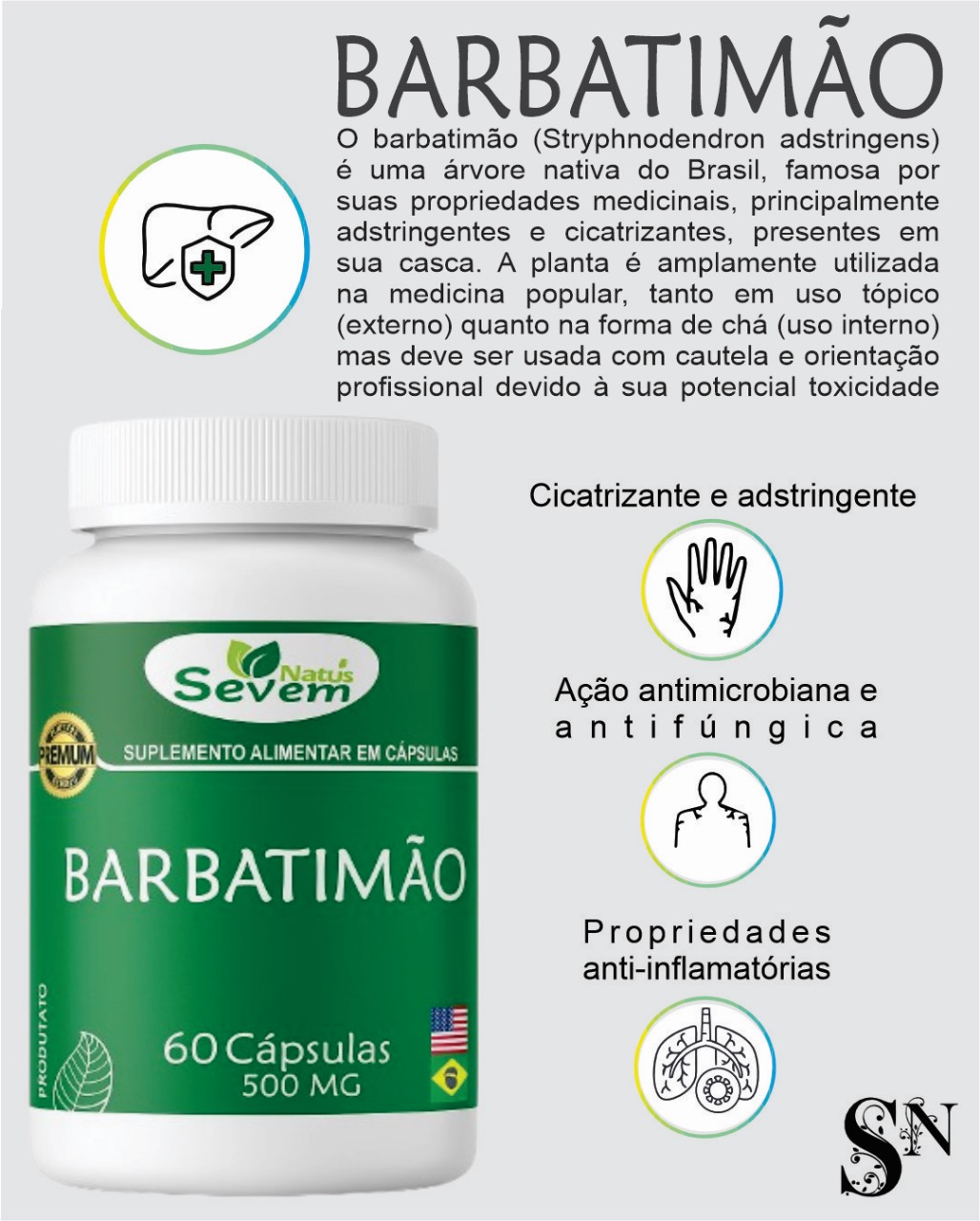 BARBATIMAO 60 CAPS