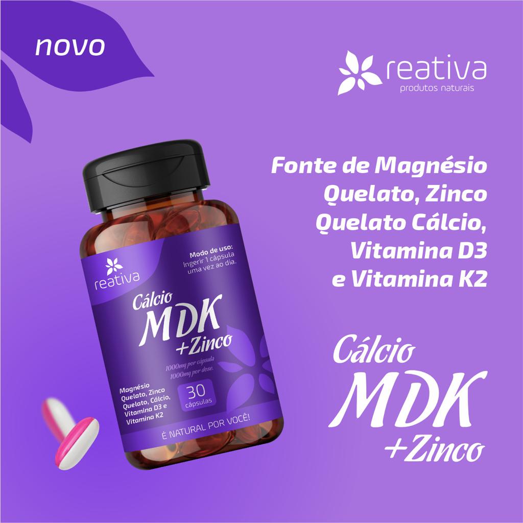 CALCIO MDK + ZINCO 30 CAPS REATIVA