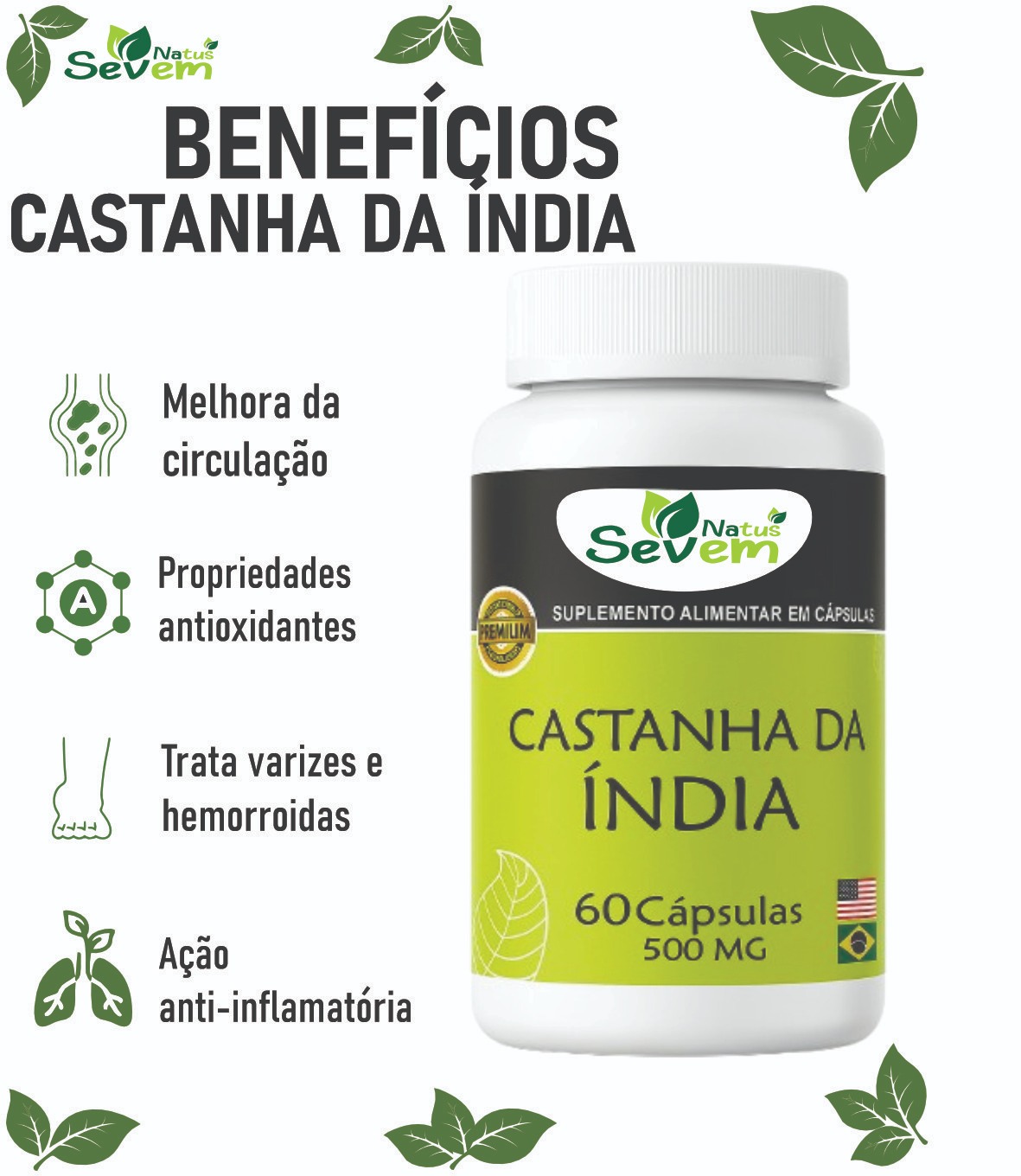 CASTANHA DA INDIA 60 CAPS SEVEN NATUS