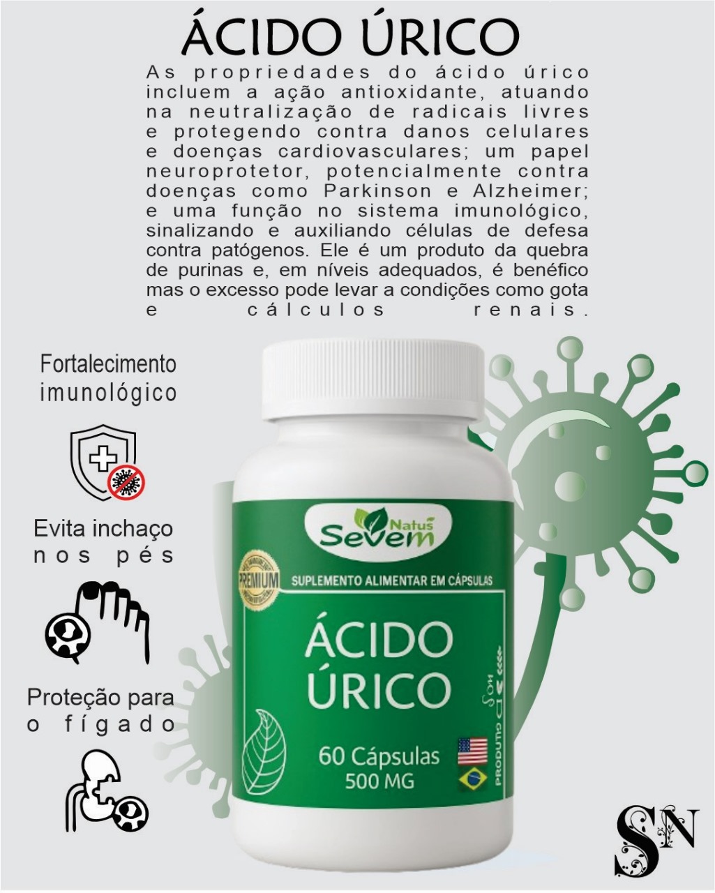 ACIDO URICO 60 CAPS SEVEN NATUS 