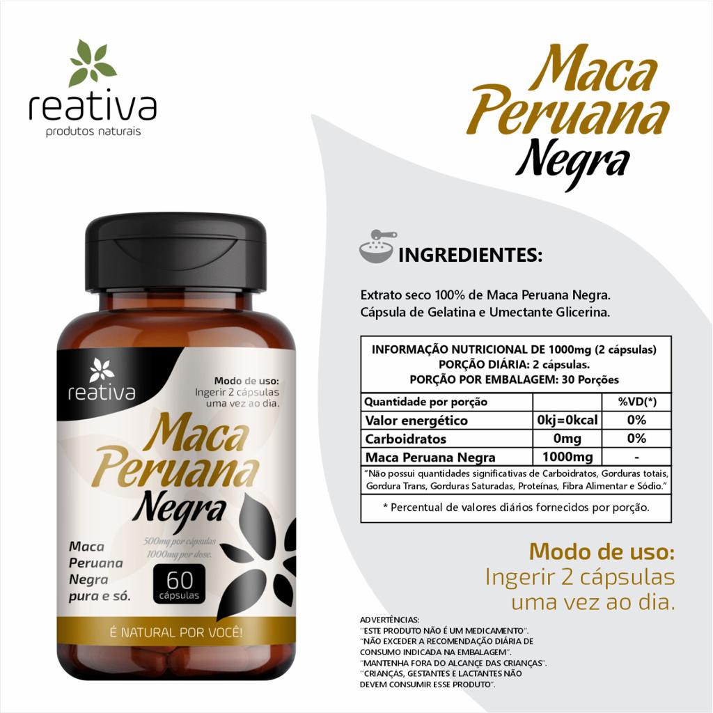 MACA PERUANA NEGRA 60CPS REATIVA