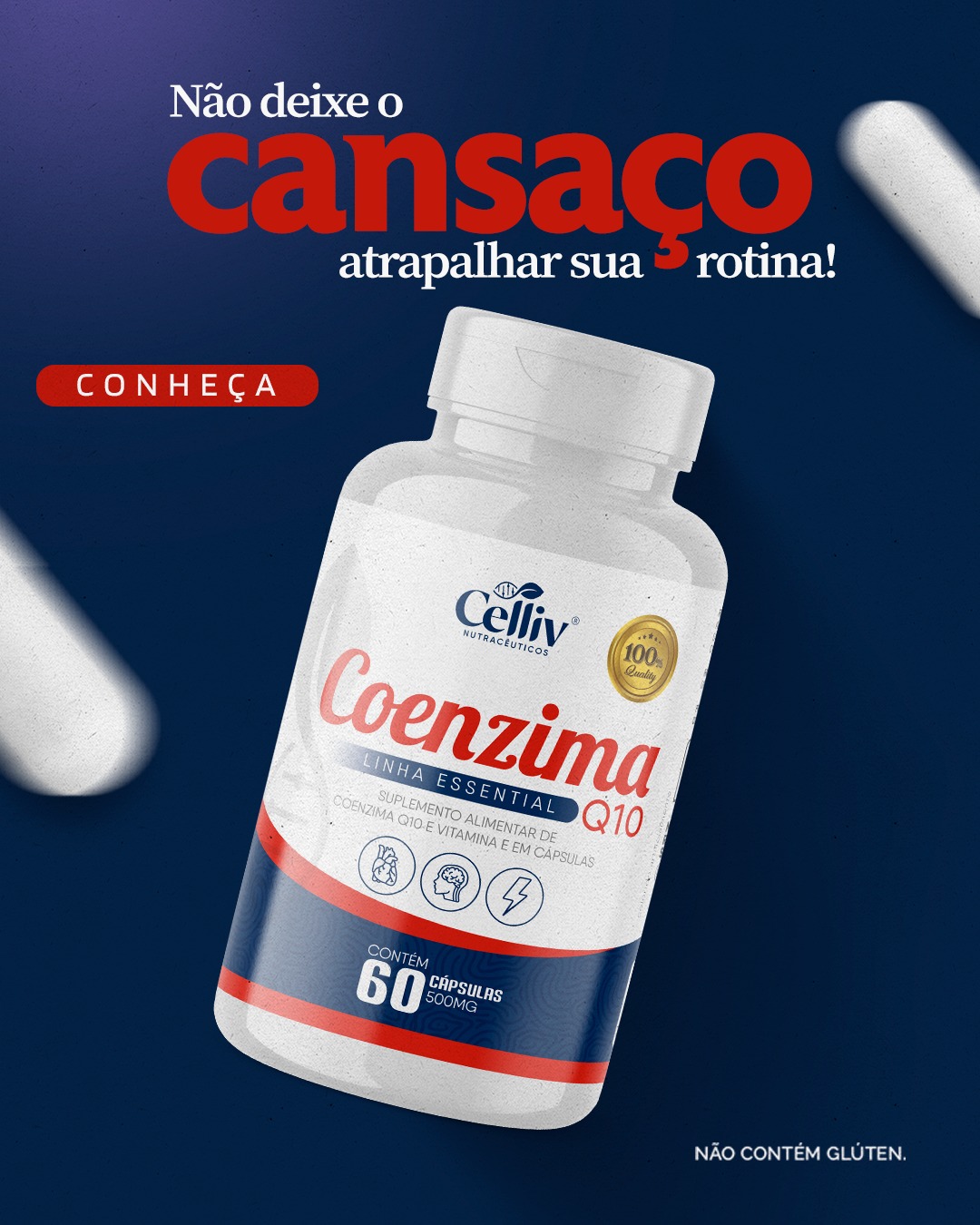 COENZIMA Q10 + VIT E 60 CAPS CELLIV 