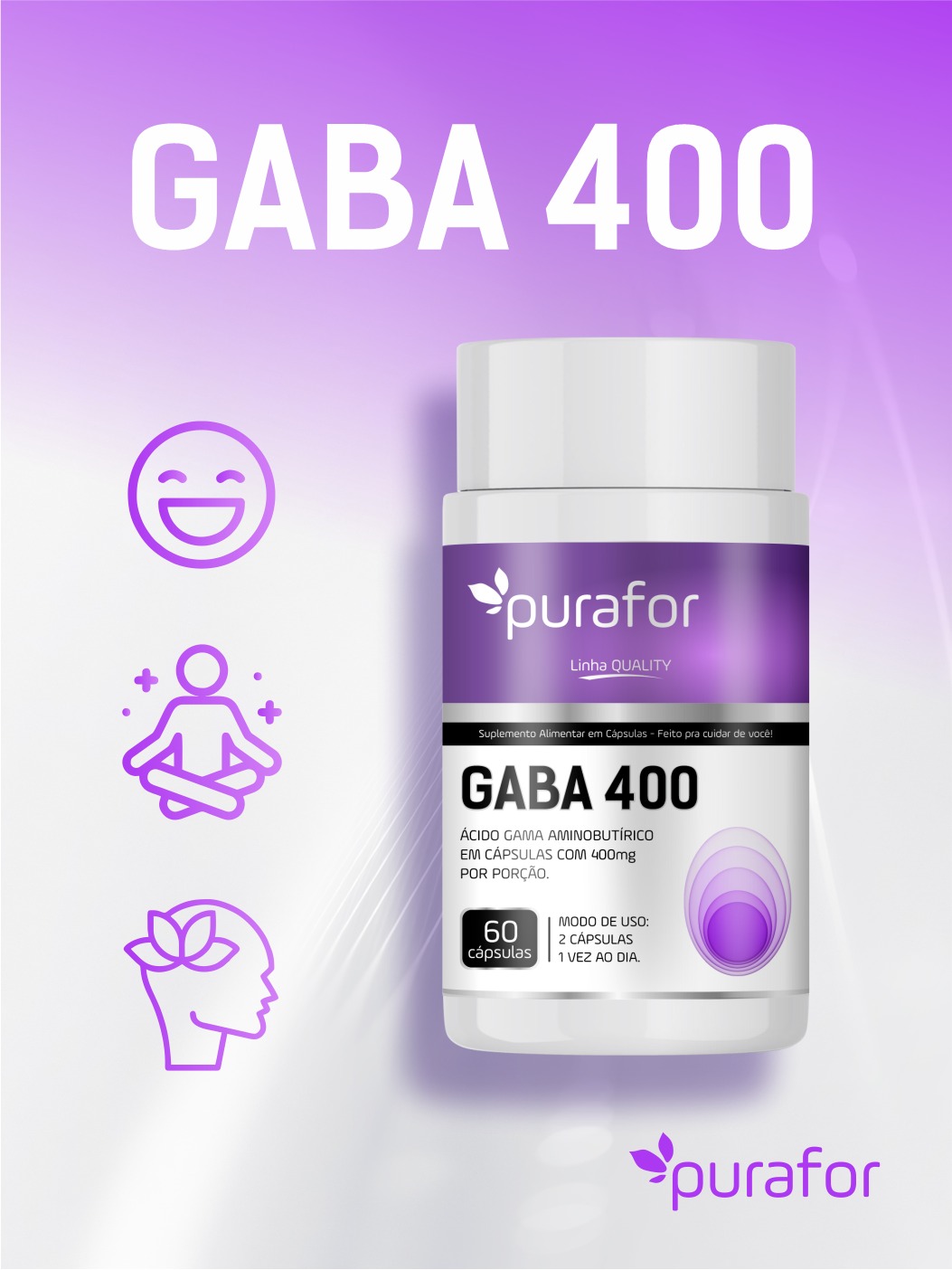 GABA 400 60 CAPS PURAFOR