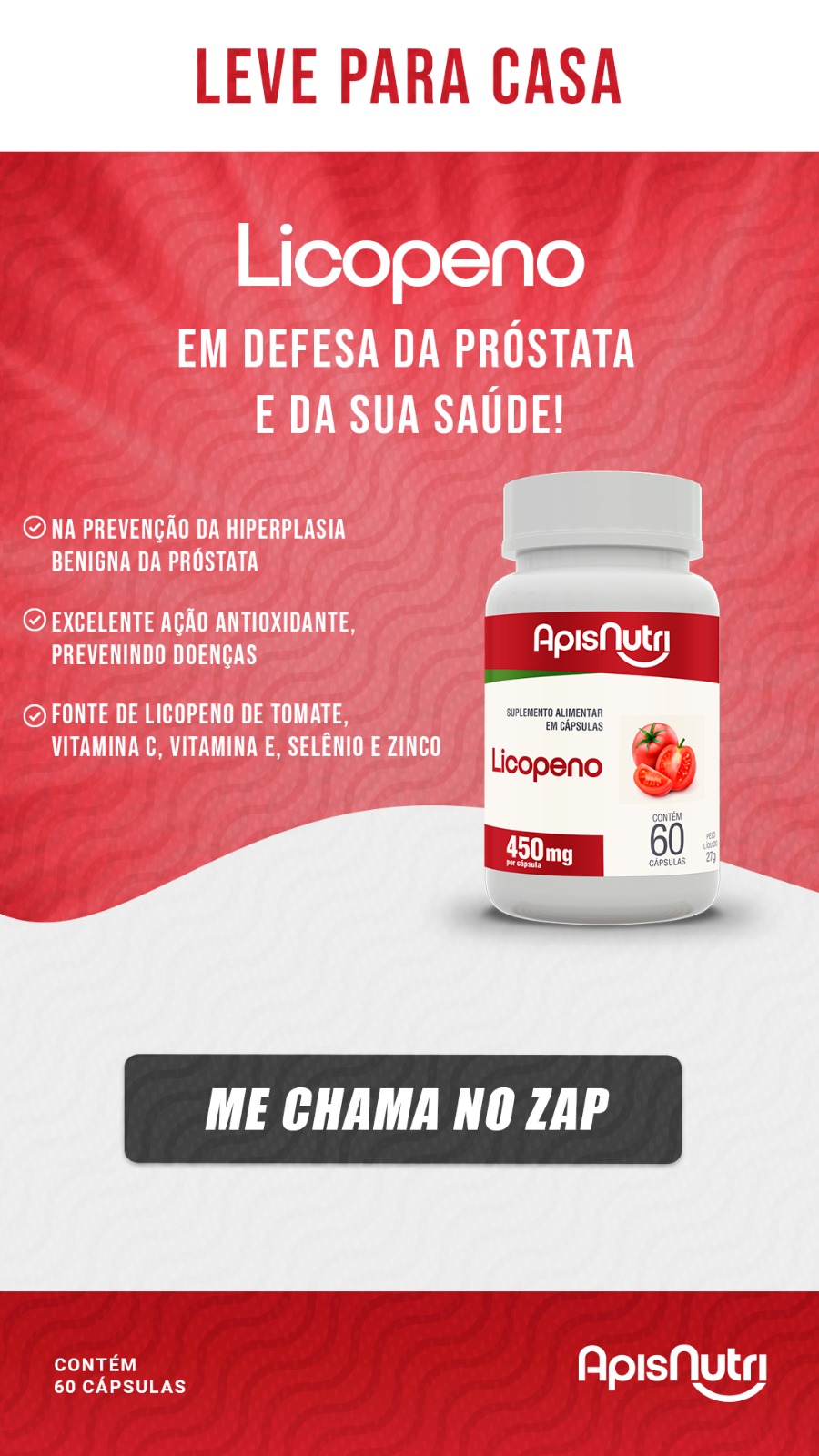 LICOPENO 450MG 60 CAPS APISNUTRI