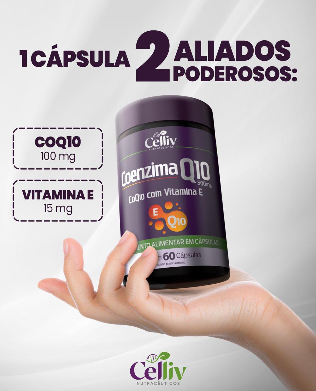 COENZIMA Q10 + VIT E 60 CAPS CELLIV 